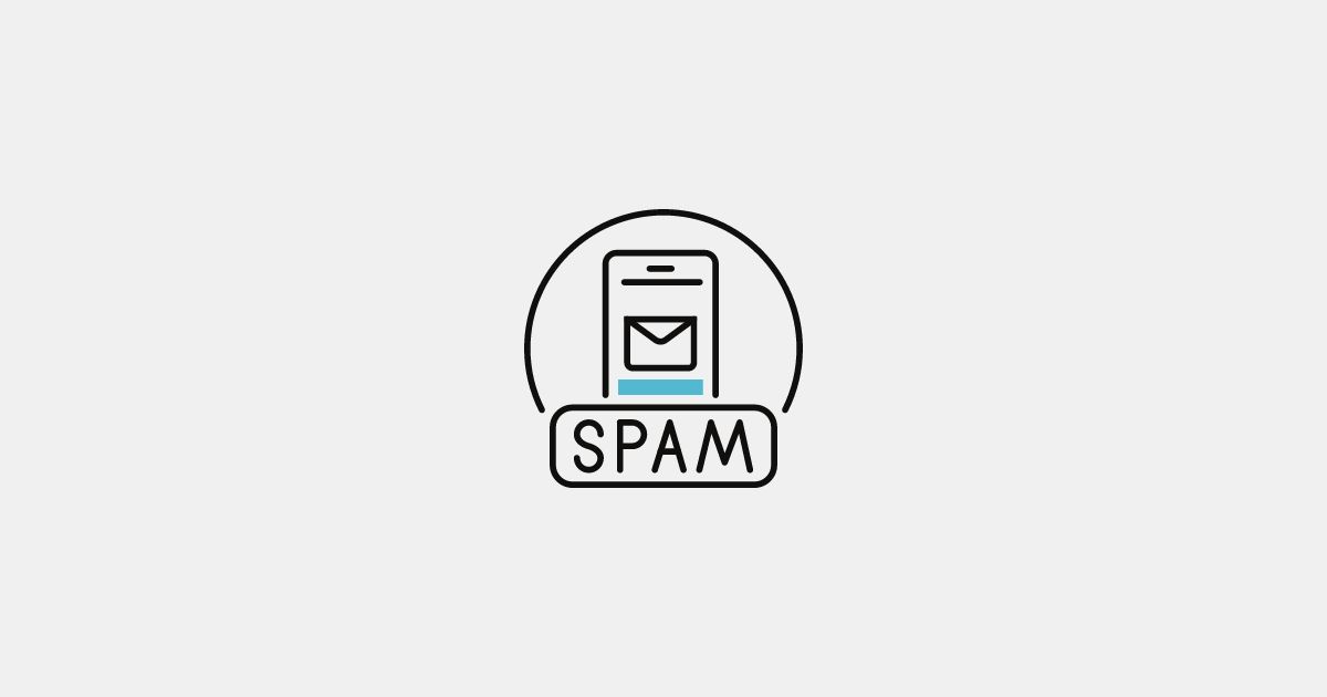 Zeichnung von einem Smartphone und dem Wort SPAM
