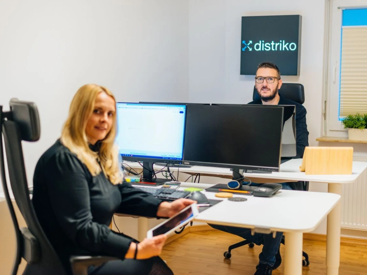 Zwei Personen im modernen Home-Office.