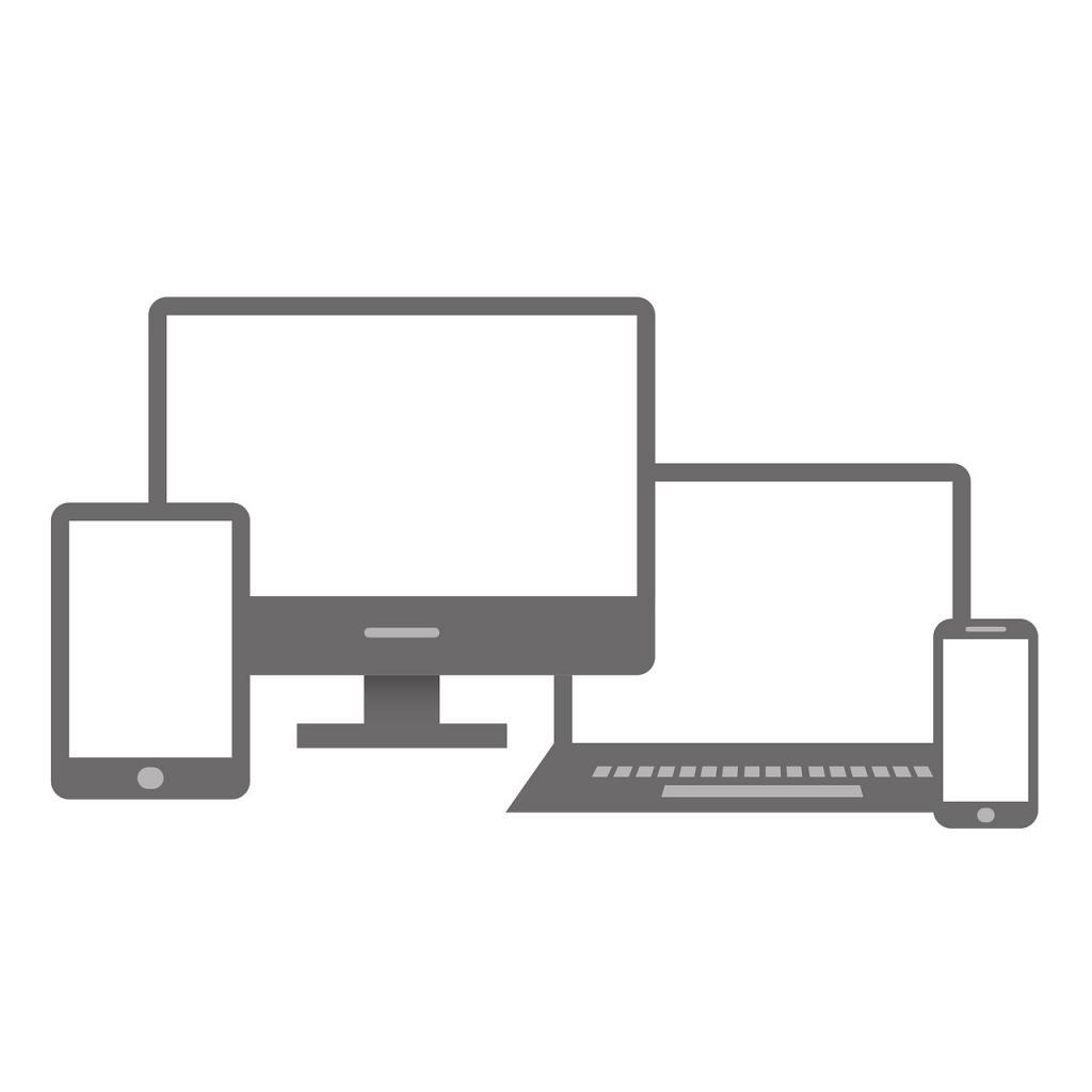 Barrierefreies Webdesign, Darstellung von Tablet Monitor Laptop und Smartphone