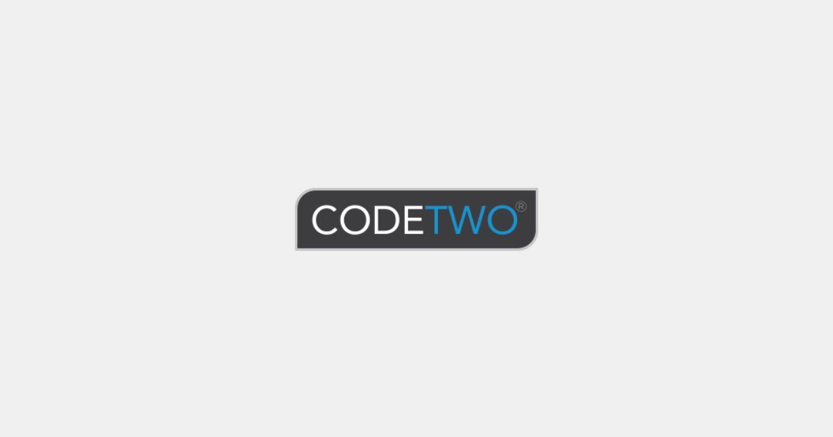 Email Signatur Software CodeTwo Logo mit weißen und blauen Buchstaben