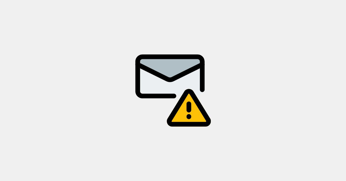 Ein Icon von einem Brief und einem Symbol für Achtung steht für den Warnhinweis E-Mail nicht zustellbar