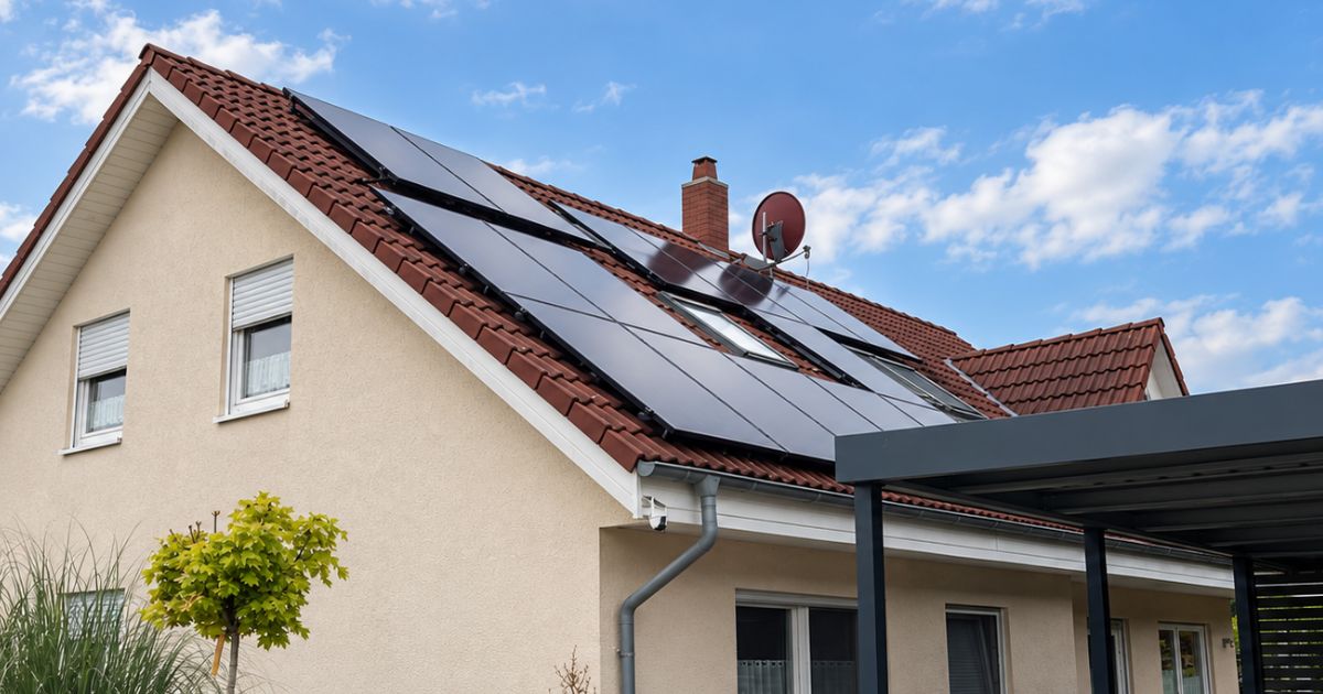 PV Anlage auf dem Hausdach Photovoltaik im Homeoffice: Mehr Eigenversorgung und Sicherheit